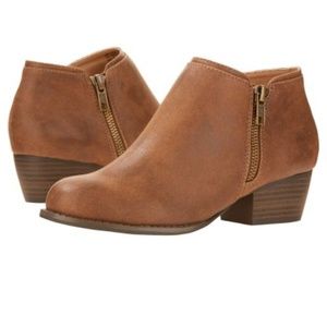 Tan Faux Leather Ankle Boot